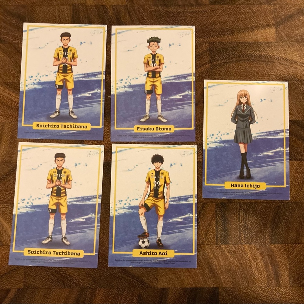 Set of 5 Aoashi Character Cards